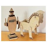 Vintage Hand Crafted Wooden Folk Art Figurines