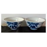 Variety of Vintage Beautiful Blue and White Rice Bowls