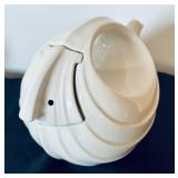 Vintage Hall White Rhythm Art Deco Swirl Teapot