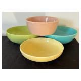 Variety of Pastel Serving Bowls by Hall, Franciscan and Russel Wright