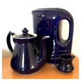 Vintage Midnight Blue Pitchers and Pot