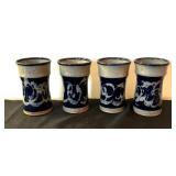 Four Handcrafted Pottery Cups