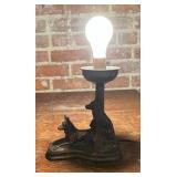 Vintage Metal German Shepard Figurine Table Lamp