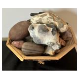 Neat Basket with Variety of Stones