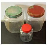 Vintage Kitchen Glass Jars and Syrup Pitchers