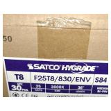 Lot of (1 Box) Satco® Hygrade 36" Fluorescent Lamps T8 25W 3000K F25T8/830/ENV/S8410 Medium Bi-Pin 24-count ( 24 total items )