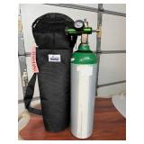 Philips Respironics 17" Oxygen Tank with Regulator Gauge and Carry Bag - In Excellent Condition!