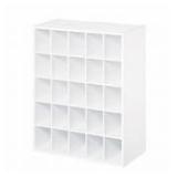 ClosetMaid 32 in. H x 24 in. W x 12 in. D White Wood Look 25-Cube Storage Organizer Customer Return Review all pictures