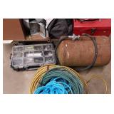 Assorted Tools - Air Tank, Air Hoses, Tool Box