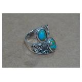 Silver Tone Turquoise Ring