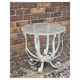 Scolled Iron Patio Table with Glass Top