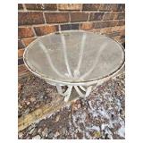 Scolled Iron Patio Table with Glass Top