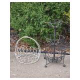 Wrought Iron Wire Planter Group