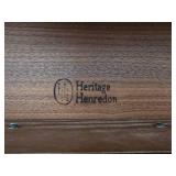 Henredon Heritage Vintage Burlwood Drawered Accent Table with Leather Inlay Surface