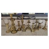 Exotic Polished Brass Candlestick Collection - (11)