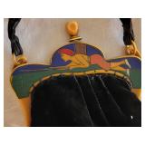 Art Nouveau Velvet Cloche Purse with Arabic Fisherman Frame