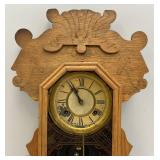 Vintage Key Wind Ornate Wooden Mantle Clocks (AS SEEN)