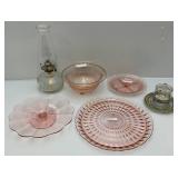 Misc. Vintage Pink Depression Glass, Decorative Glass Jelly Jar & More