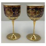 Vintage Maebata China Corp. Japanese Porcelain Wine Goblets (In Original Box Traditionally Used For Weddings)