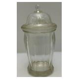 Vintage XL 11" Indian Glass, Doctors Office Apothecary Transfer Jar, Candy Store With Lid