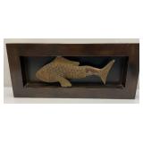 Vintage DHM Walleye Lamp 15" L x 27" H x 9" W & Framed Metal Fish Sculpture 12" x 27"