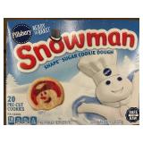 Case of 12 Packs of Pillsbury Snowman Pre-Cut Sugar Cookie Dough