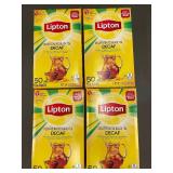 NM 3 - Set of 4 Lipton Decaffeinated Black Tea Boxes - 50 Bags Each