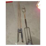 Garden Fork Spade and Post Hole Digger