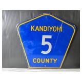 Vintage Kandiyohi County Road Sign - District 5