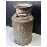 Vintage Galvanized Milk Can with Handle - 19" Tall