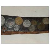 Antique Leather Belt Decorated with Coins and Tokens