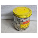 Vintage Jar of Assorted Buttons in Original Peanut Butter Container