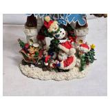 Christmas Animated Figurine with Santa, Snowman, and Elves