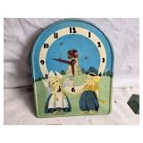 Vintage Kitchen Decor Set: 3 Colorful Serving Trays with Cowboy Themes, Clock, and Incense Holder