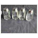 Set of 6 Vintage Glass Salt and Pepper Shakers