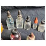 Collection of Vintage Glass Bottles with Droppers - Ink Wells and Others