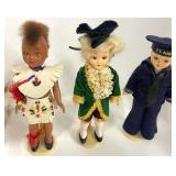 Lot of 6 International Sleepy Eye Dolls Plastic with Stands