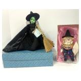 Madame Alexander Wizard of Oz Dolls 1996 Legends Scarecrow, 1998 75th Anniversary Wicked Witch of the West Lot of 2