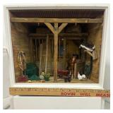 American Girl "AG Minis" Illuma Room Horse Stable/Barn Diorama with plexi magnetic frame