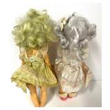 Vintage Virga Lollipop Dolls Lot of 2 Yellow and Silver Hair 1950