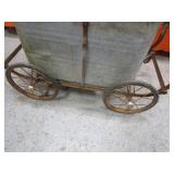 Vintage Galvanized Water Tub & Cart