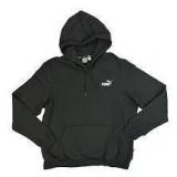 PUMA Women's Embroidered Pullover Hoodie-Small-Black