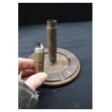 TRENCH ART WWII SOUVENIR ASHTRAY / GENUINE CARTRIDGE CASE LIGHTER PLUS