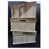 3 LARGE HEAVY DUTY STACKABLE CRATES