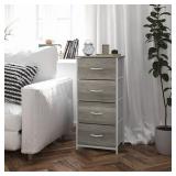 Harris 4 Drawers Storage Dresser with Engineered Wood Drawers White/Light Natural