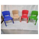 Set of 4 Lightweight Plastic kids Chairs in Assorted Colors