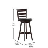 Flash Furniture Zerrick Classic Leathersoft and Wood Ladder Back Barstool Black/Espresso