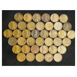 39 Wheat Pennies (Various Years) VG to VFF