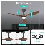 Brand New Roomratv Ceiling Fans with Lights and Remote, Ceiling Fan 52 Inch Woodgrain Color $139.99 Retail *B