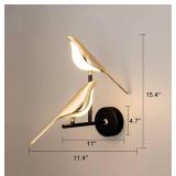 Kwoking Modern Bird Light 2 Lights Fun LED Wall Light Fixtures Bedside Wall Lamps, Gold $145.99 Retail *B